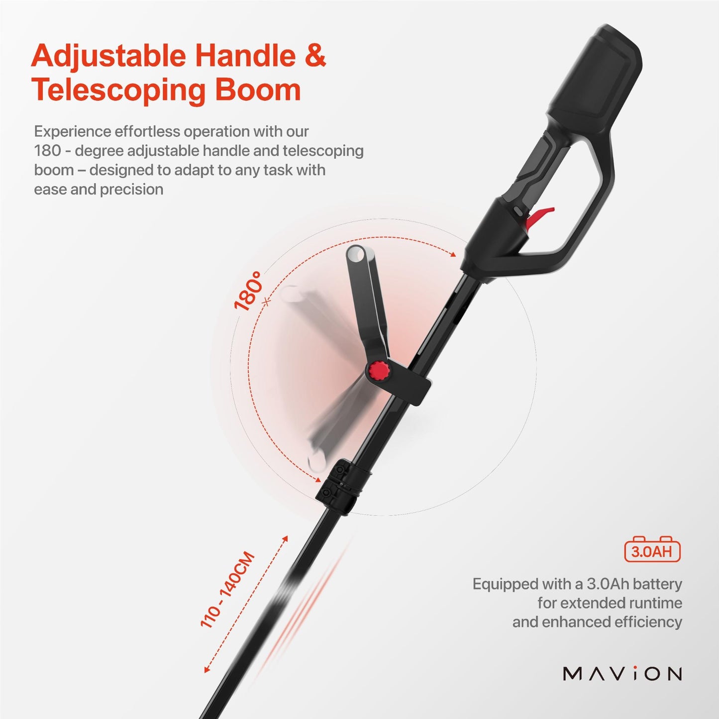 MAVION 20V 3.0Ah 30cm Cordless Lawn Grass Line Trimmer/Edger Kit (Battery & Charger Included)